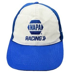 NAPA Racing Blue White Hex Mesh Snapback Hat Adjustable NASCAR IndyCar Outlaws